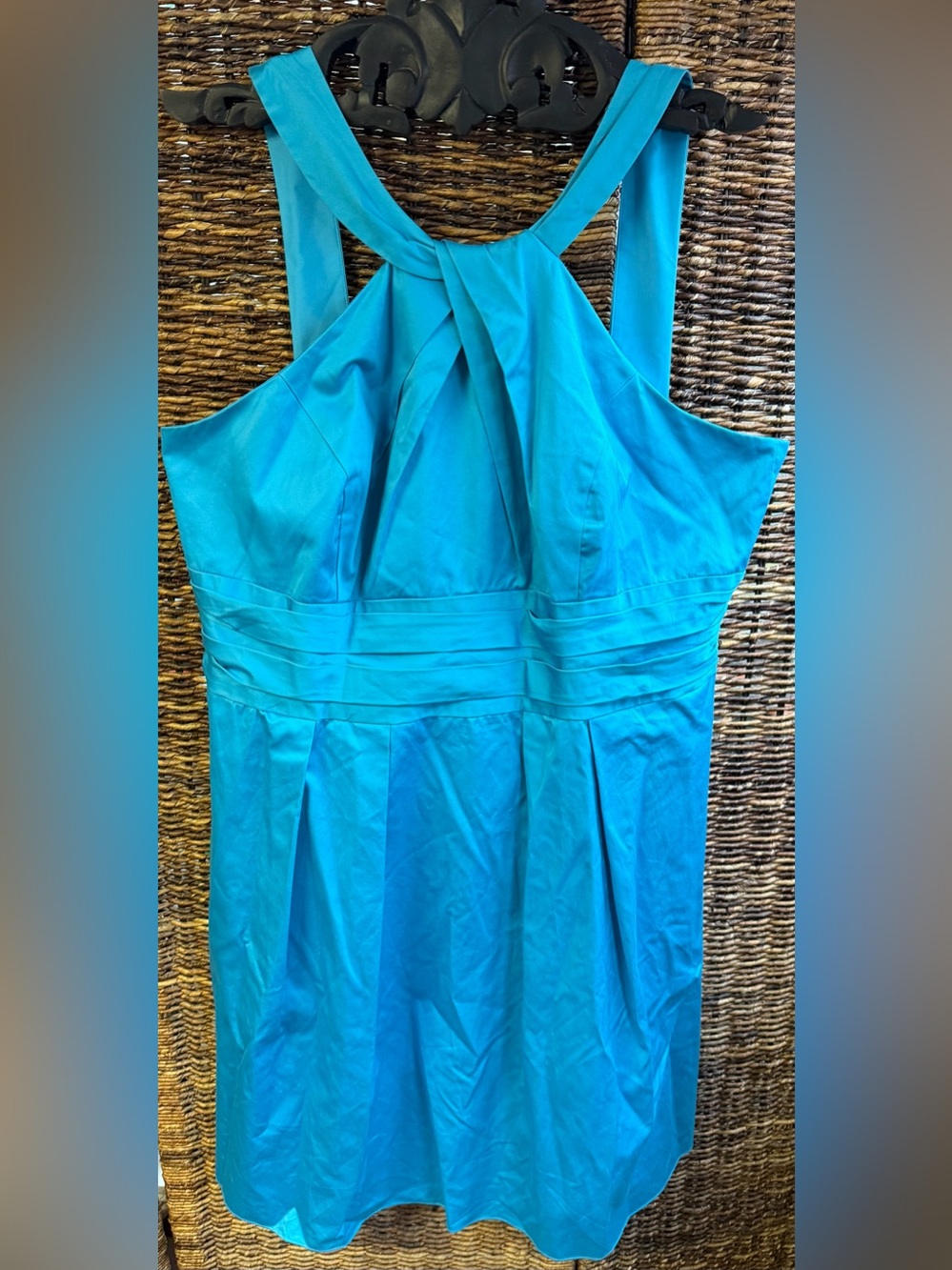 David’s Bridal- NWT, Y Neck Cotton Sateen, Color: Malibu, Size:20